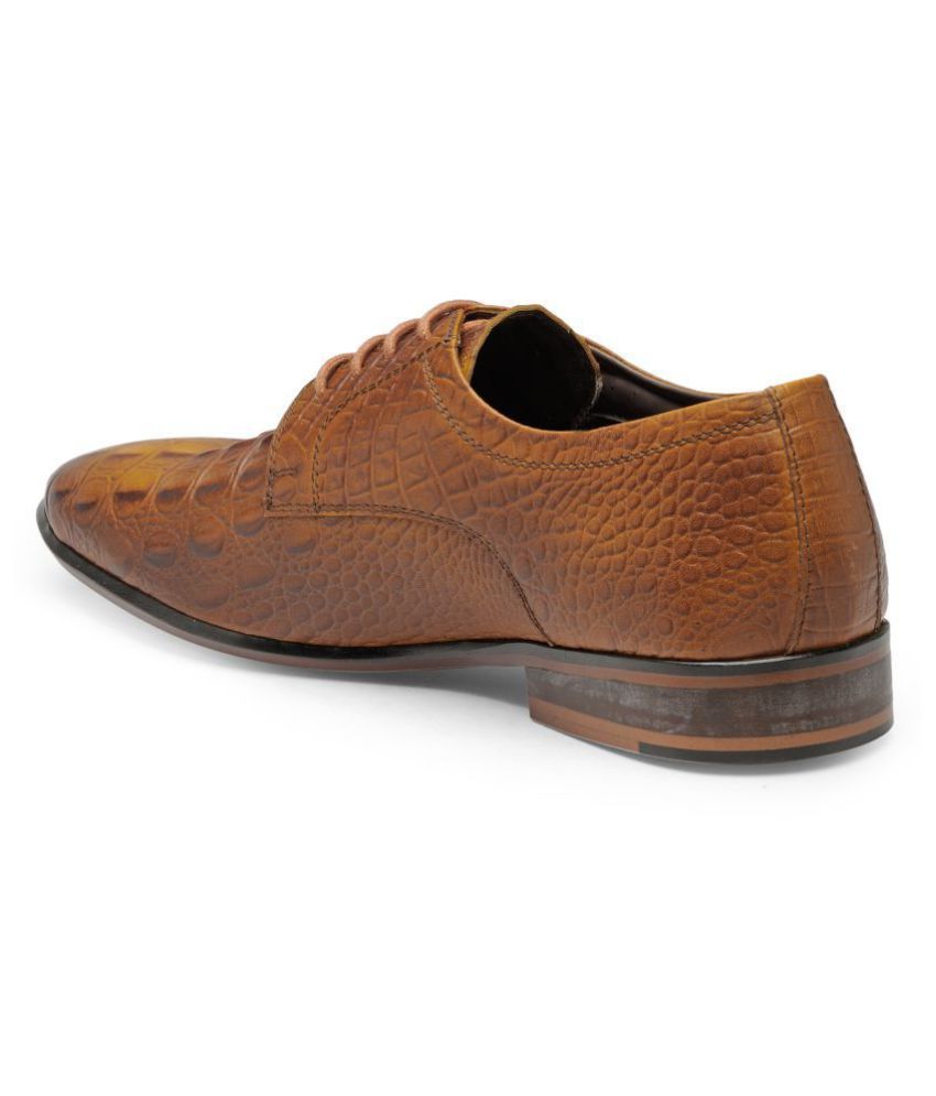 franco leone tan derby shoes