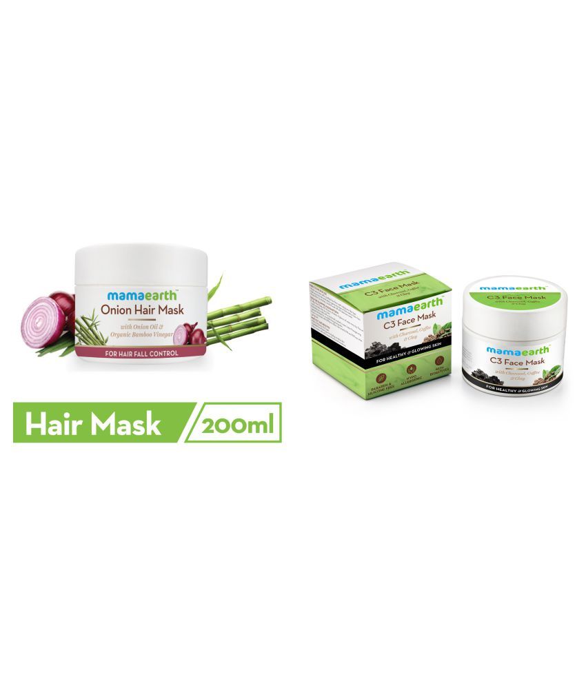 Mamaearth's Onion Hair Mask For Dry & Frizzy Hair, Controls Hairfall