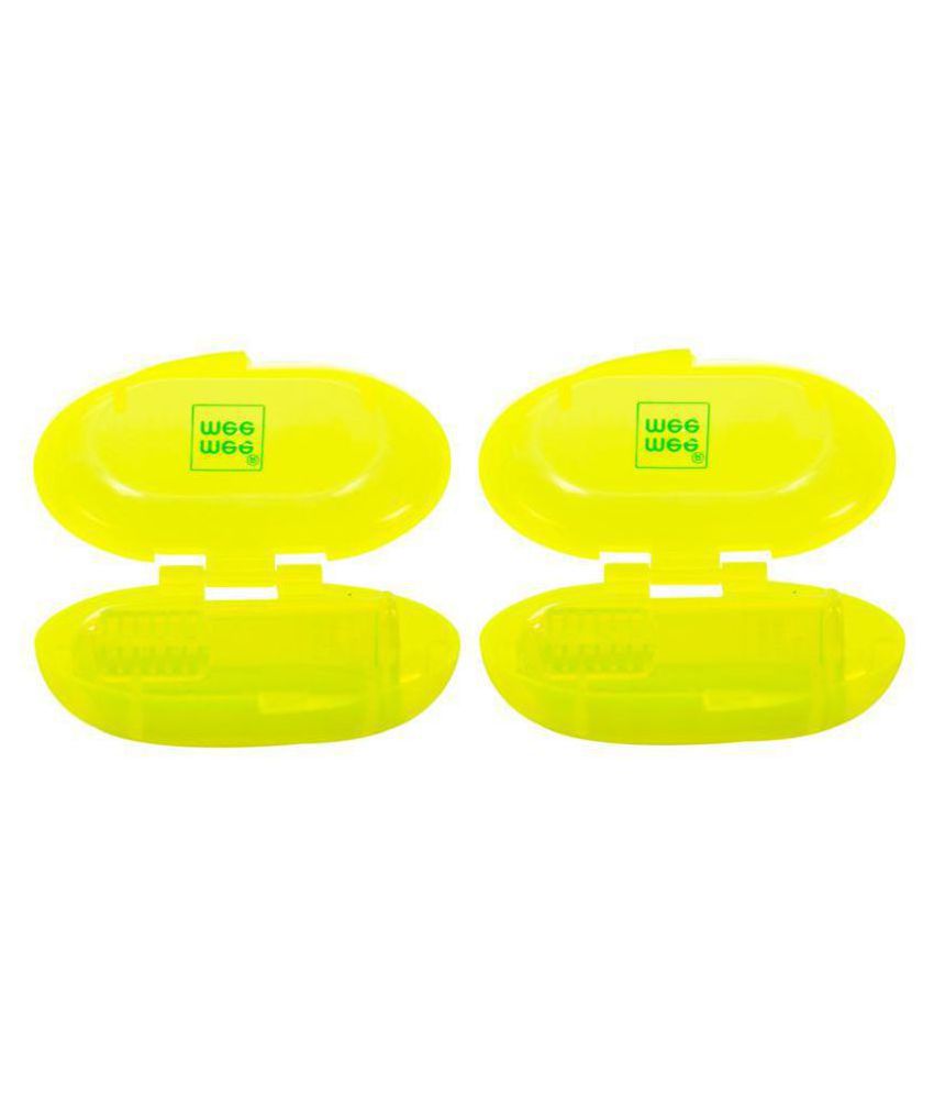 Mee Mee Yellow Silicone Baby Toothbrush ( 2 pcs )