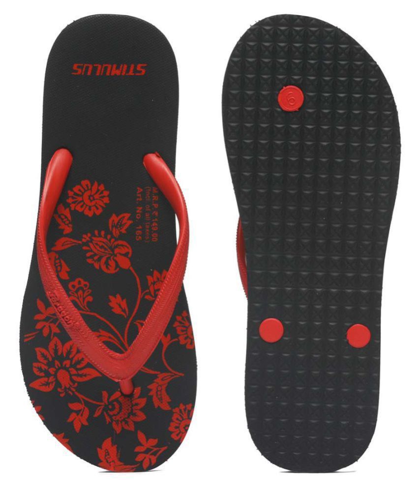 paragon red and black slippers