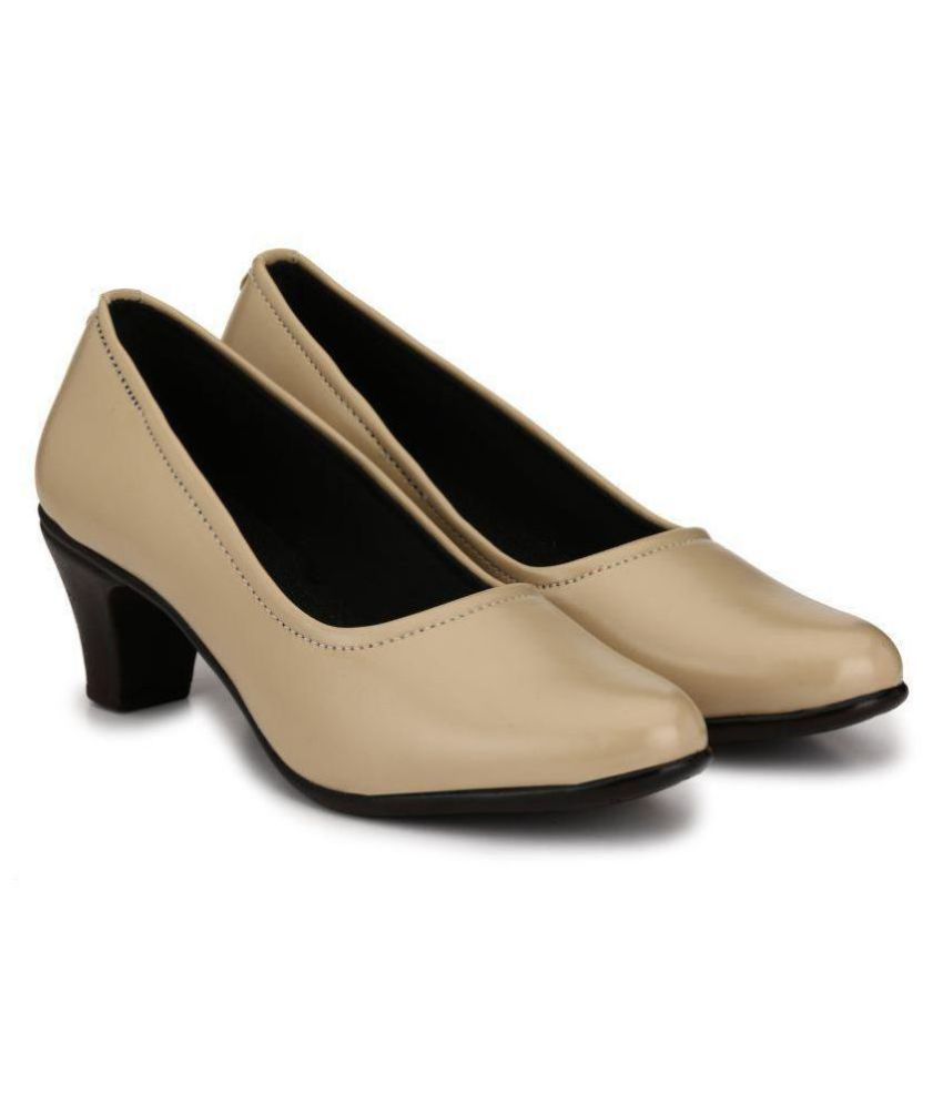 beige block heel shoes ladies