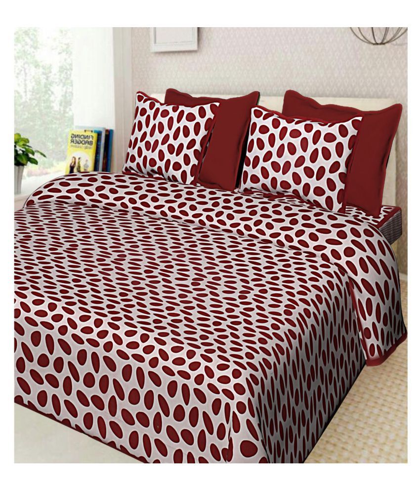     			Uniqchoice Cotton Double Bedsheet with 2 Pillow Covers