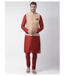 Deyann Cream Silk Blend Kurta Pyjama Set