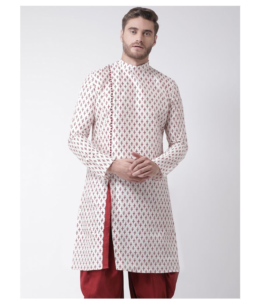     			Deyann White Silk Blend Kurta Single