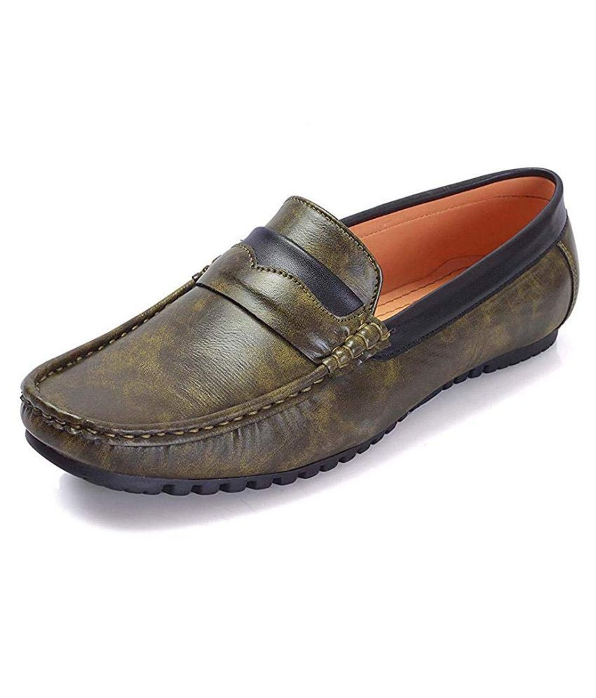 Heavendeer Shoe Green Loafers - Buy 