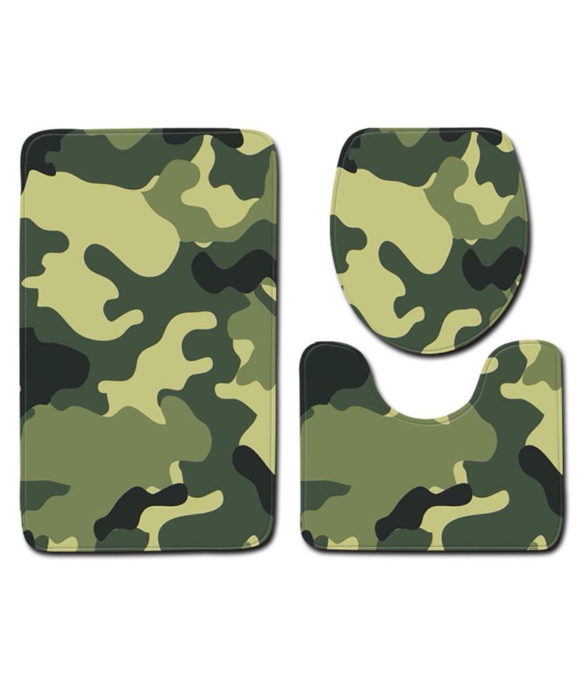 3pcs Camouflage Non Slip Bath Mat Bathroom Kitchen Carpet Doormats