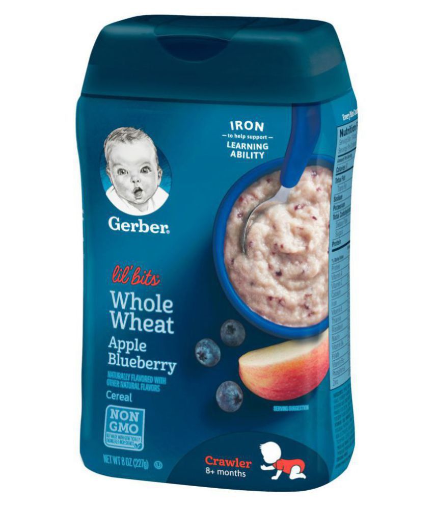Gerber Baby Food whole wheat apple bluberry Infant Cereal for 6 Months