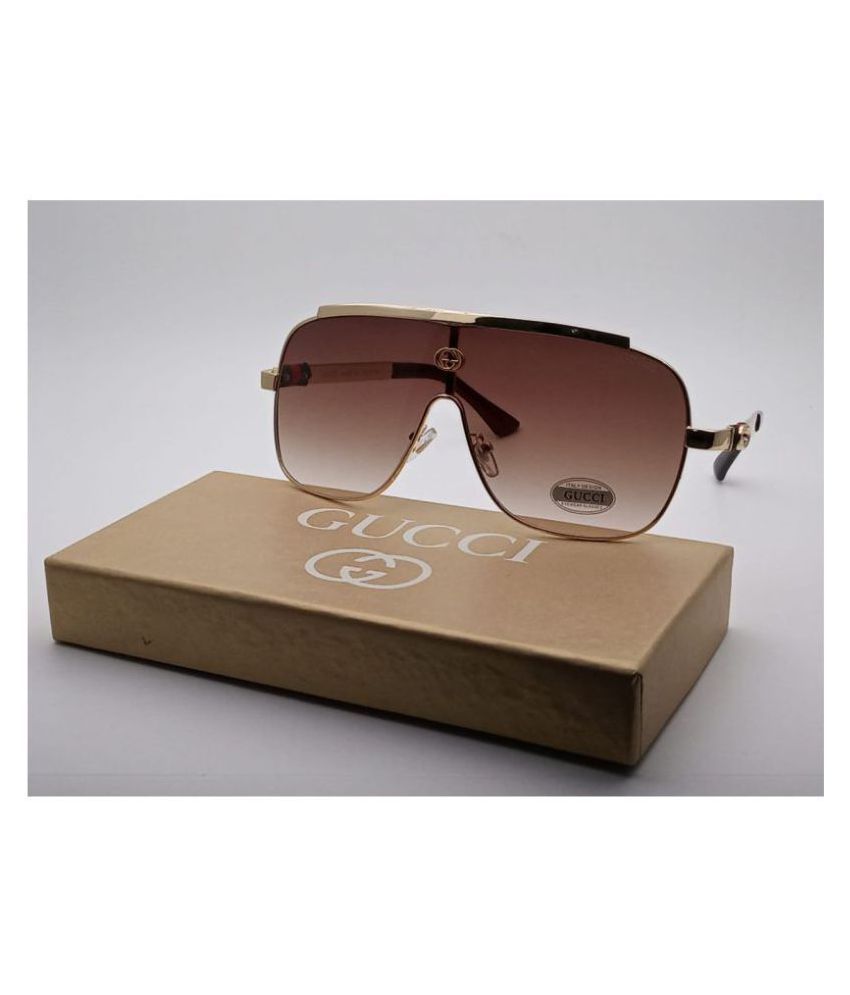 gucci brown square oversized sunglasses