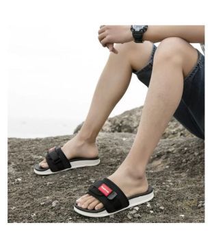supreme slippers black