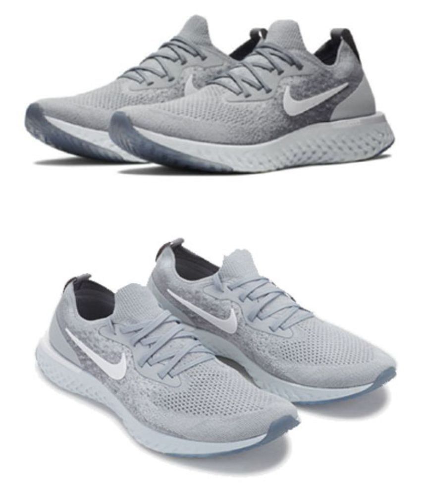 nike epic react gray running shoes