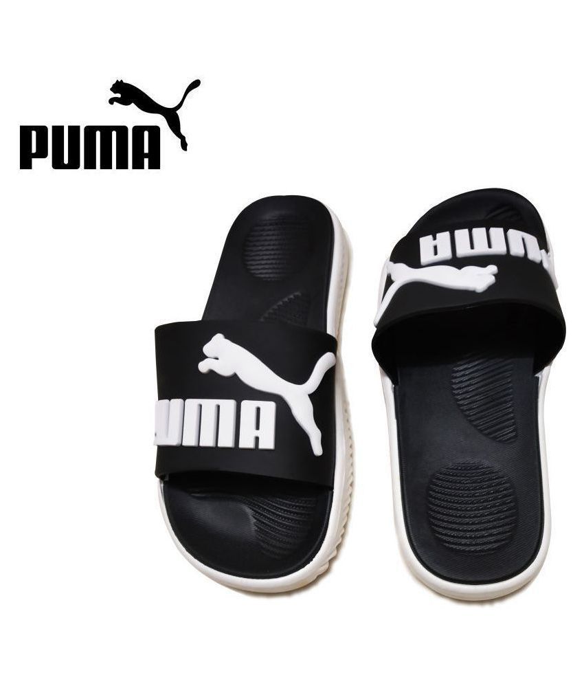 Puma Black Slide Flip flop Price in India- Buy Puma Black Slide Flip ...