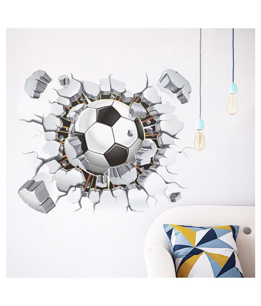 3d Soccer Ball Football Wall Sticker Decal Kids Bedroom Home