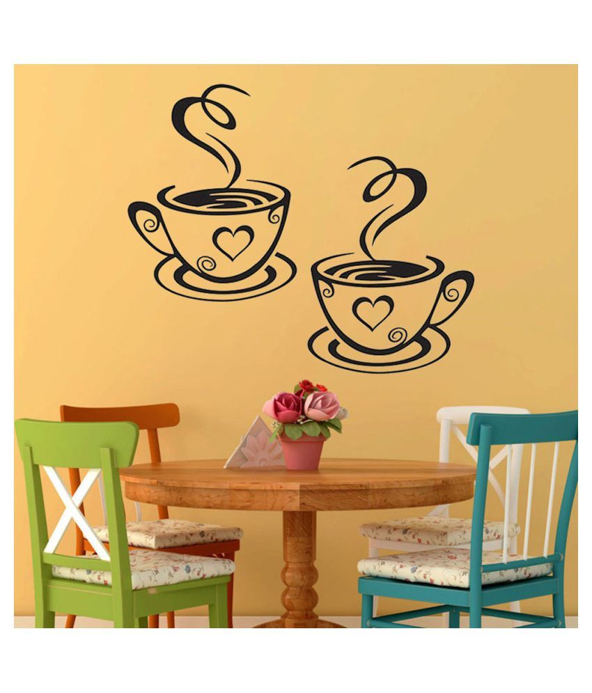 Coffee Cups Kitchen Wall Stickers Cafe Vinyl Art Decals Pub Cafe Home Decals Buy Coffee Cups Kitchen Wall Stickers Cafe Vinyl Art Decals Pub Cafe Home Decals Online At Best Prices