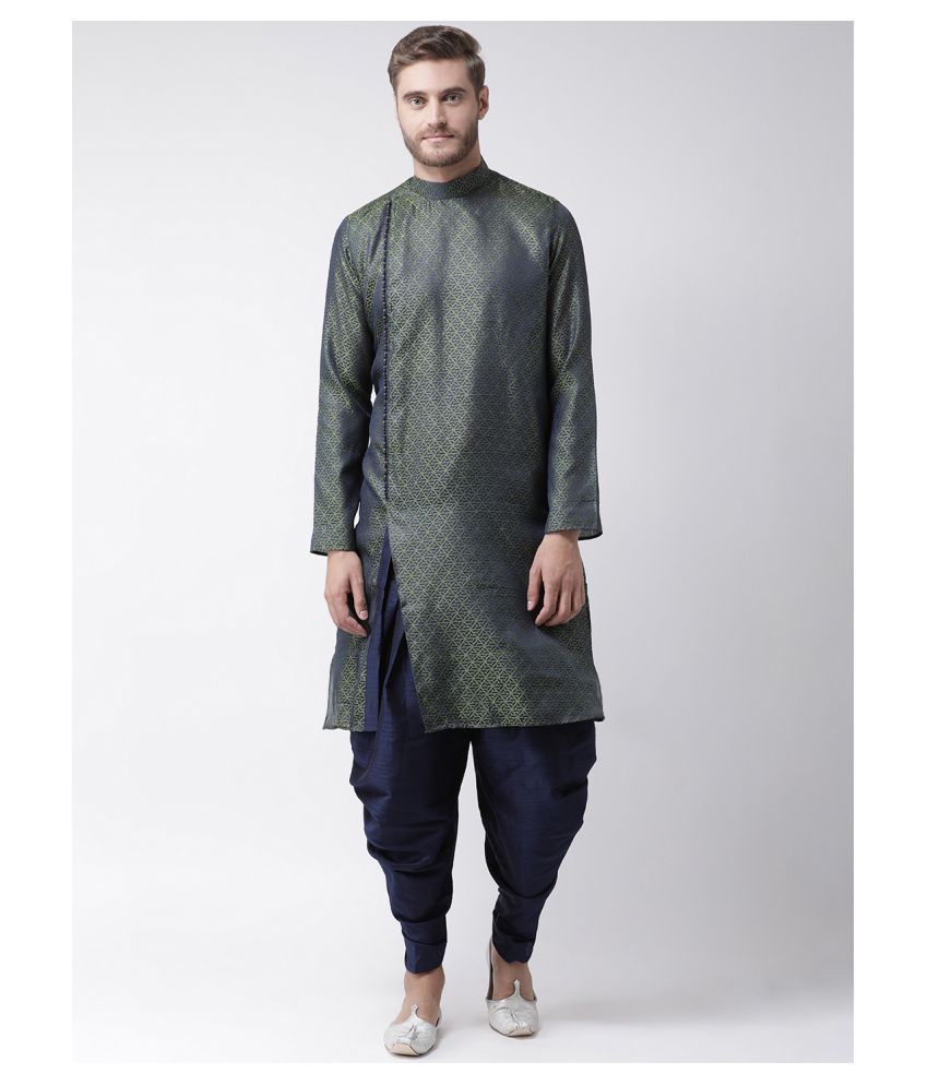     			Deyann Green Cotton Kurta Pyjama Set