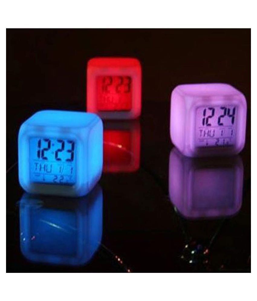 Digital Alarm Thermometer Night Glowing Cube 7 Colors Clock LED Change: Buy Digital  Alarm Thermometer Night Glowing Cube 7 Colors Clock LED Change at Best  Price in India on Snapdeal