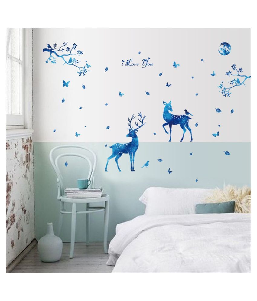 Deer Elk Head Wall Sticker Home Decor Removable Living Room DIY 8C 
