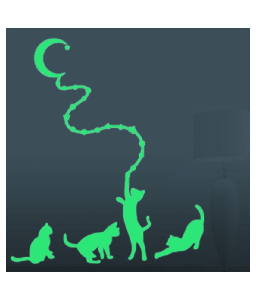 Glow In Dark Wall Cat Stickers Wall Stickers Night Kid Home Decor Buy Glow In Dark Wall Cat Stickers Wall Stickers Night Kid Home Decor Online At Best Prices In India