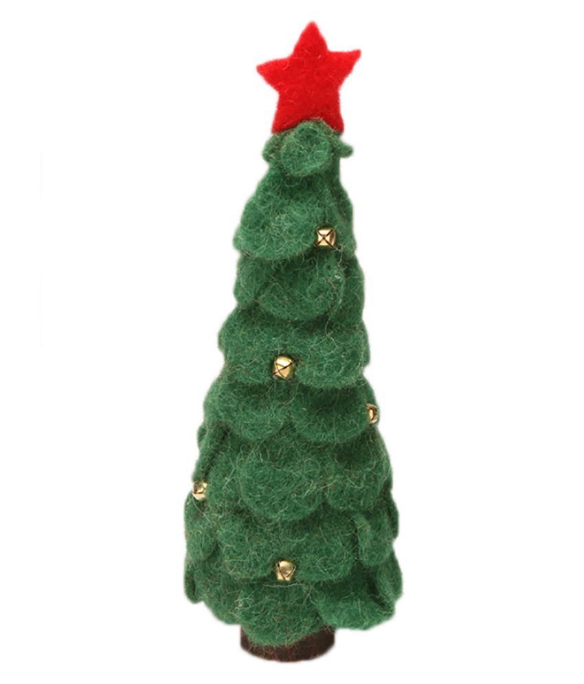 Table Decoration Christmas Tree Shape Wool Wooden Tree Ornaments