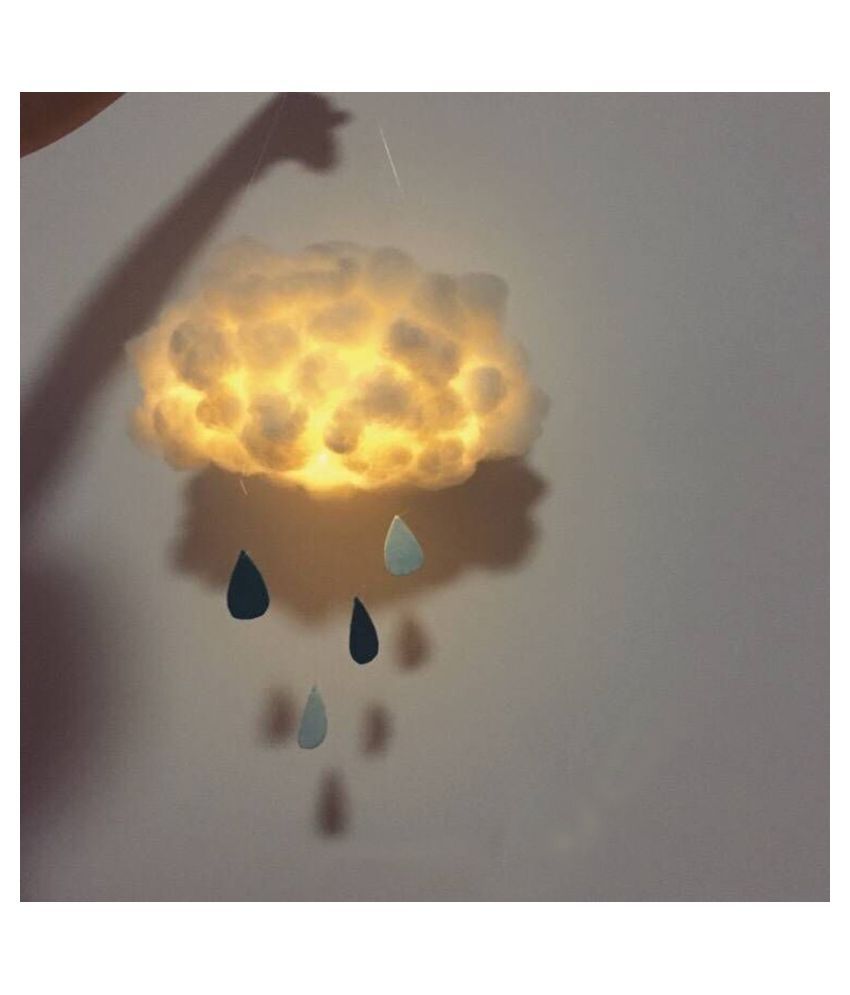 Diy Handmade Kids Cute Cotton Cloud Shape Lamp Room Light