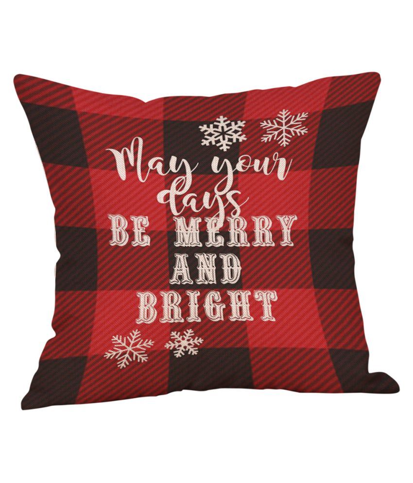 Merry Christmas Xmas Gift Designed Throw Pillow Case Cover Cushion 18 x 18 Inch
