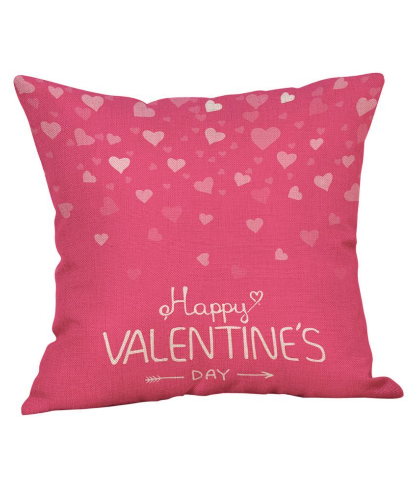 Happy Valentines Pillow Cases Linen Sofa Cushion Cover Home Decor