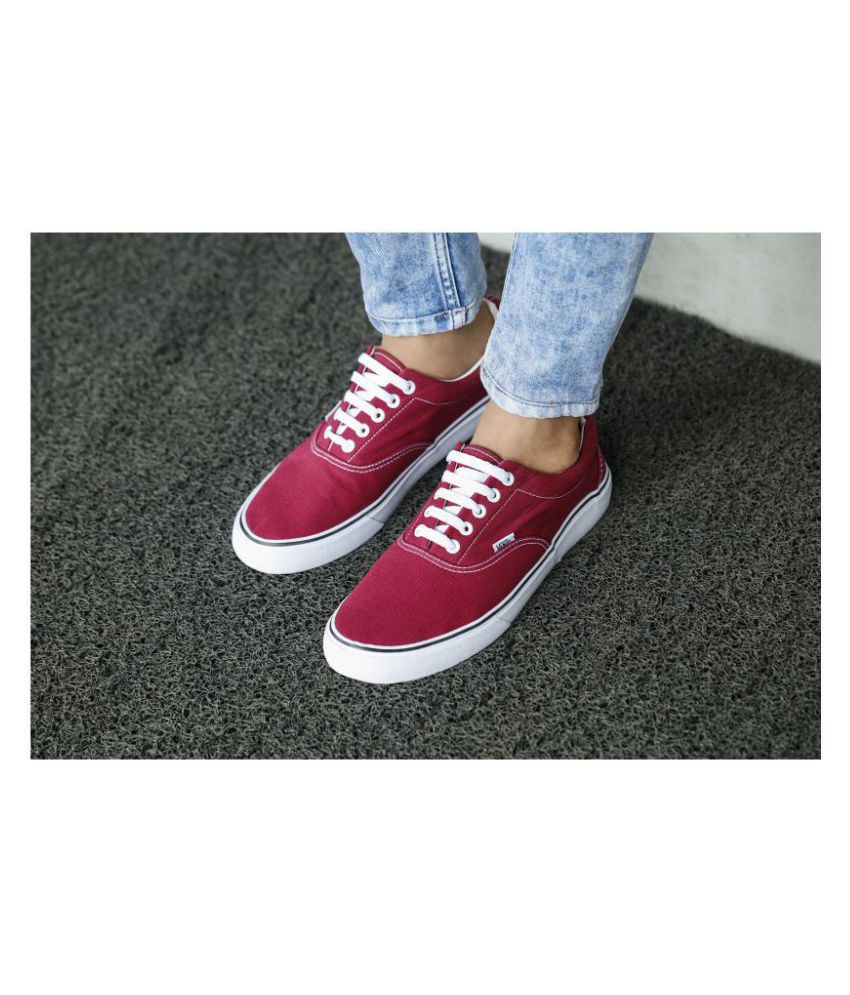 vans shoes maroon with gray