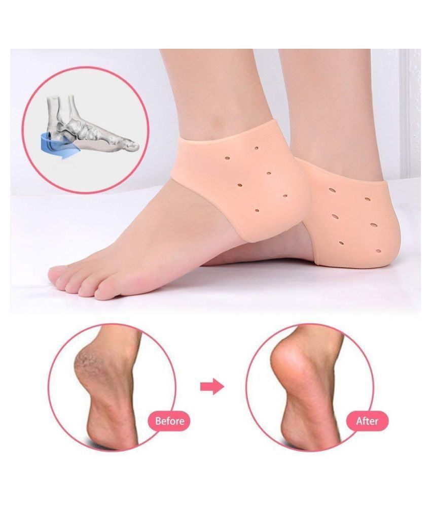     			dream value Heel Pain Relief Socks Silicone Crack Heels 2 pair Pack Of 2