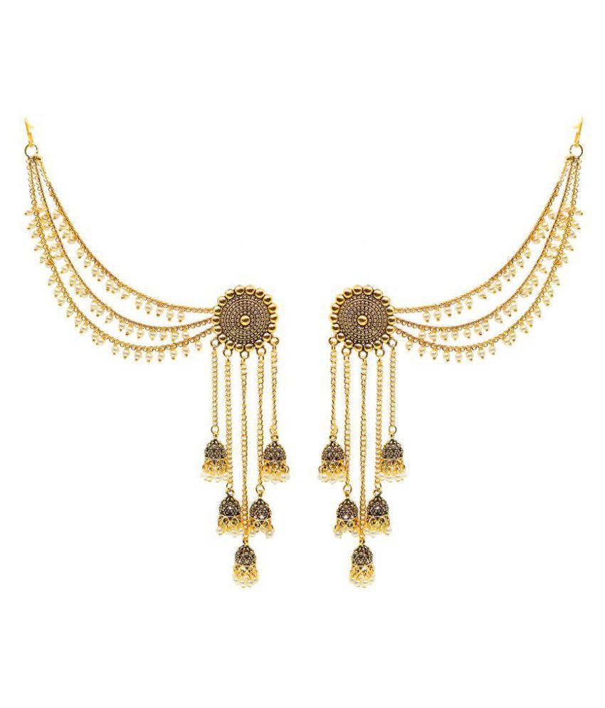 Fresh Vibes Bahubali Devsena Jhumka Earrings with Hair Chains for Women -  Buy Fresh Vibes Bahubali Devsena Jhumka Earrings with Hair Chains for Women  Online at Best Prices in India on Snapdeal