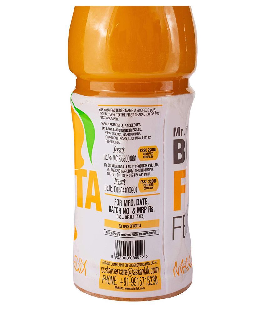 MR. FRESH JUICE MANGO JUICE Fruit Juice 500 ml Pack of 4 Buy MR. FRESH
