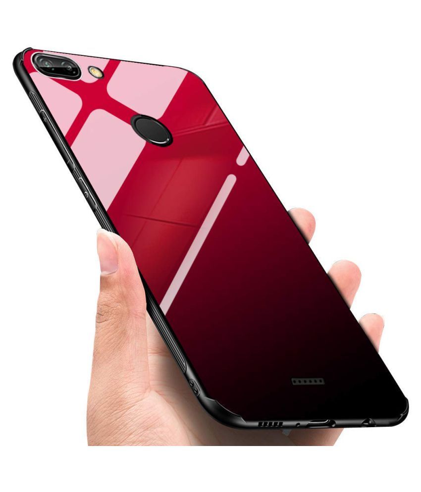Oneplus 5t Glass Cover NKARTA Red Plain Back Covers Online at Low