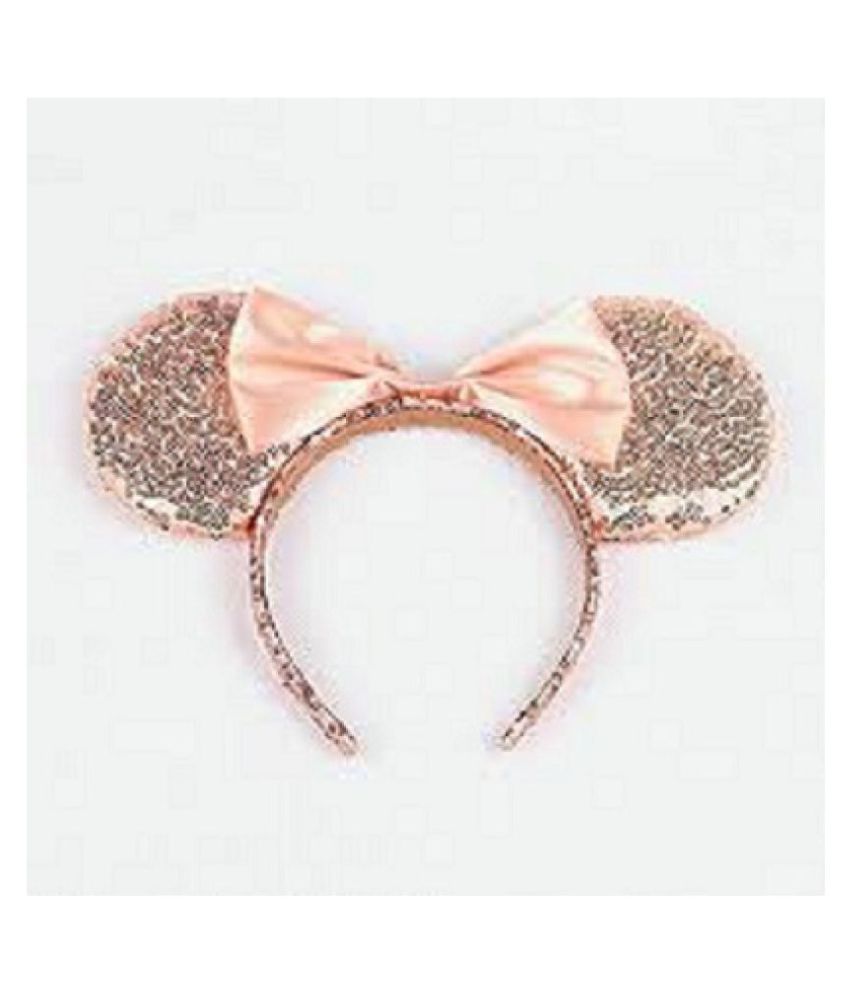 Cute Mickey Mouse Ears Headband Butterfly Glitter Hairband For Girls 