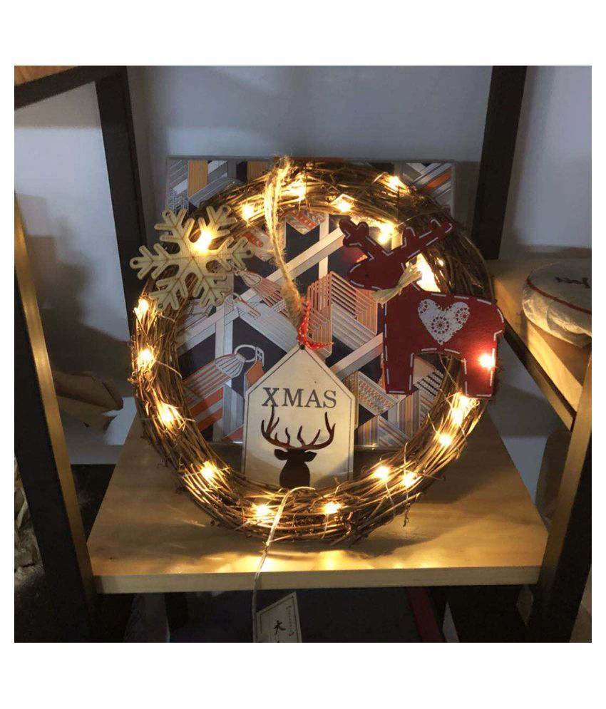DIY Rattan Wreath String Lights Lamp Christmas Door Wall Decor With 20 LED Beads Buy DIY Rattan