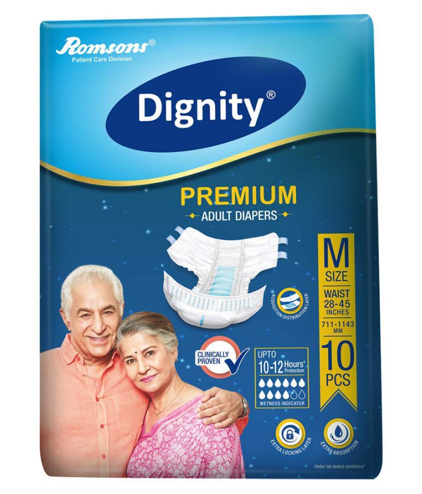 Dignity Premium Adult Diaper Medium Pack Of 1 10 Pcspack Buy