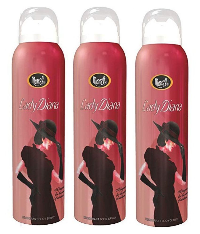     			Monet Lady Diana Deodorant Spray - For Men & Women,Pack of 3.