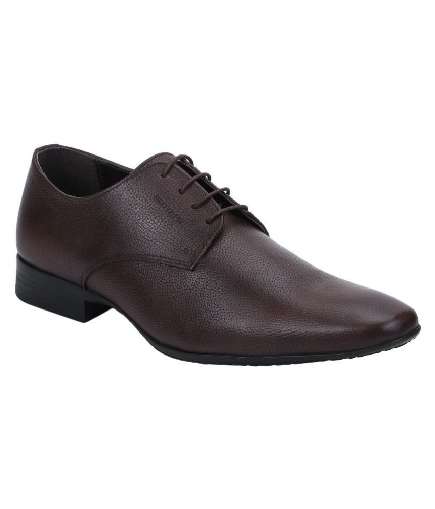red tape men's dark brown derby shoes