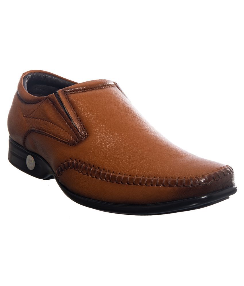     			KHADIM Slip On Genuine Leather Tan Formal Shoes