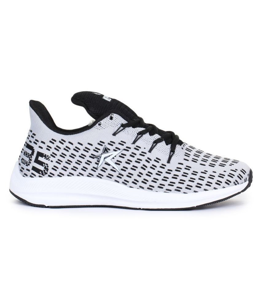 white canvas running shoes