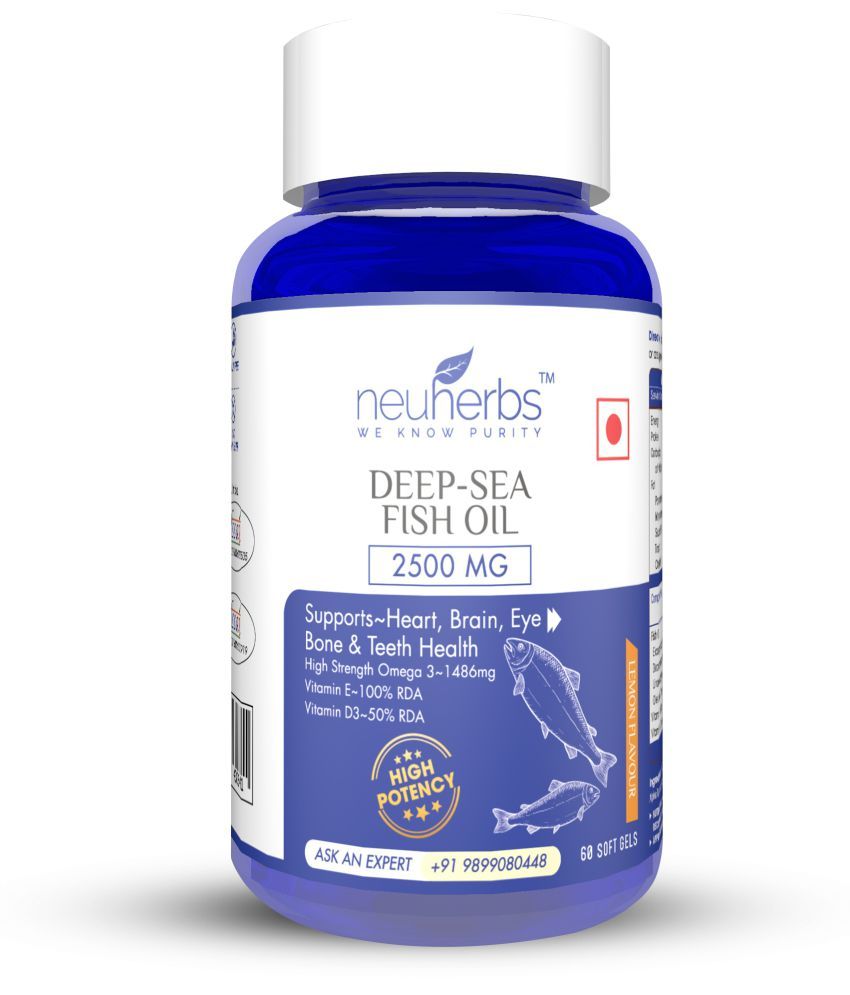 Neuherbs Deep Sea Fish Oil 2500 mg (Omega 3 1486mg, EPA 892mg and DHA