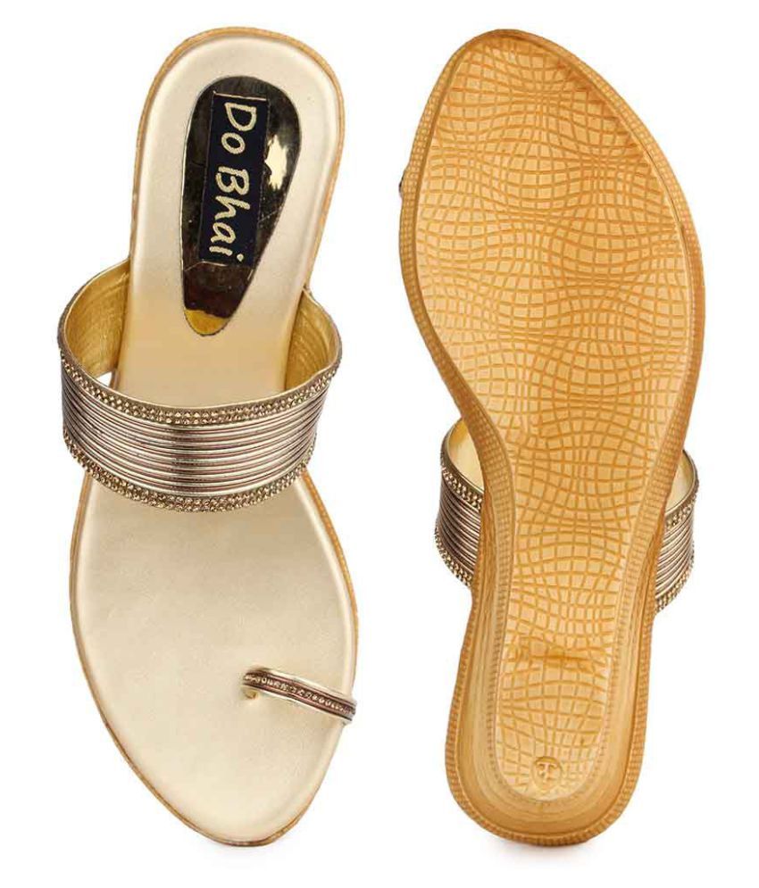 boohoo gold wedges