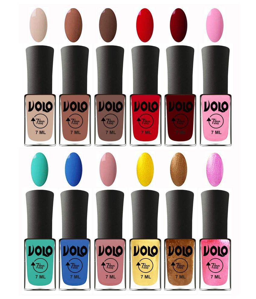     			VOLO No Chipping-No Fading Long Lasting Nail Polish Set Of 12 Multi Glossy 84 mL