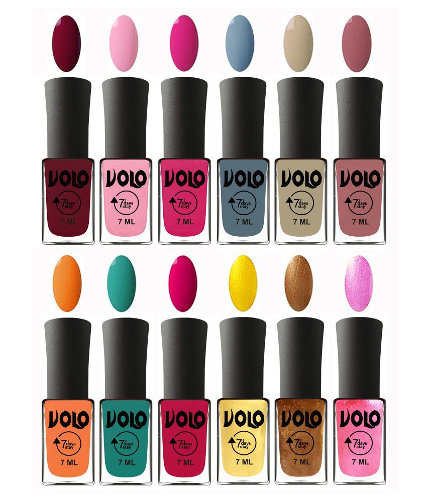     			VOLO No Chipping-No Fading Long Lasting Nail Polish Set Of 12 Multi Glossy 84 mL