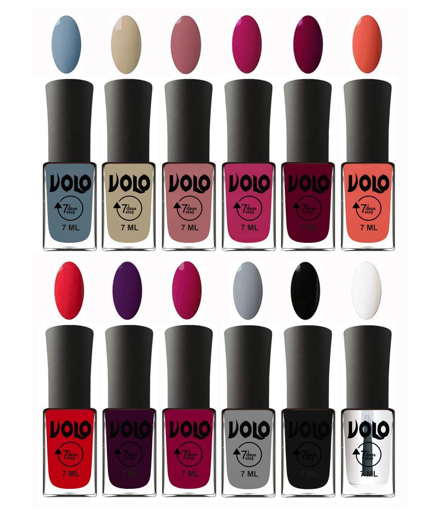     			VOLO No Chipping-No Fading Long Lasting Nail Polish Set Of 12 Multi Glossy 84 mL