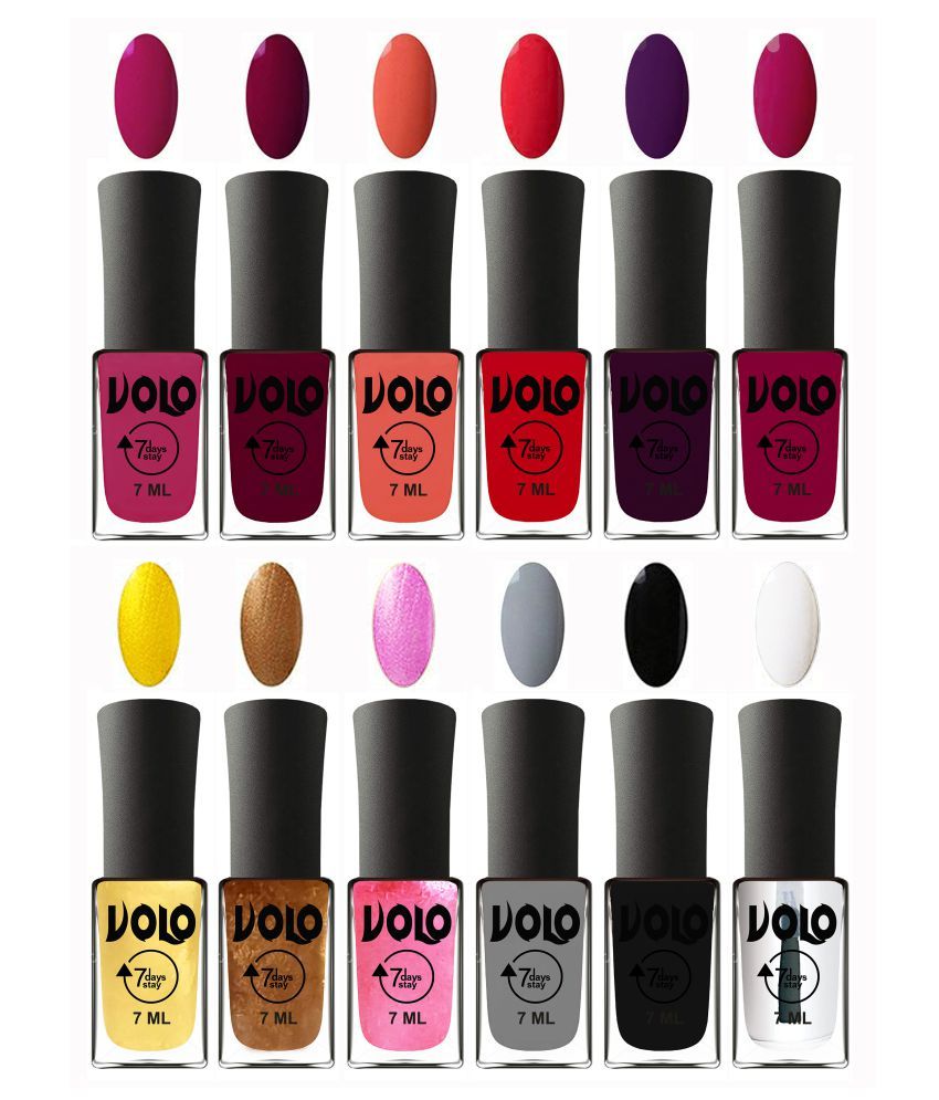     			VOLO No Chipping-No Fading Long Lasting Nail Polish Set Of 12 Multi Glossy 84 mL