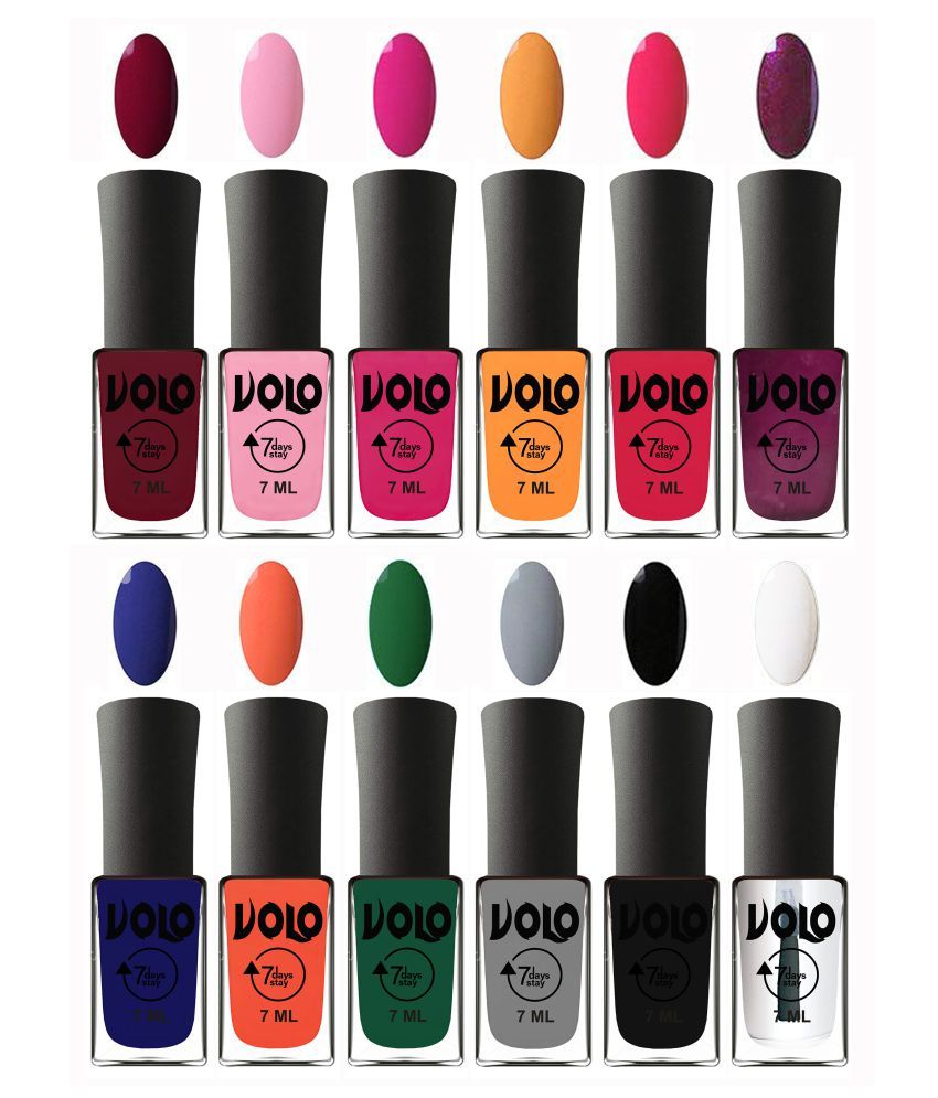     			VOLO No Chipping-No Fading Long Lasting Nail Polish Set Of 12 Multi Glossy 84 mL