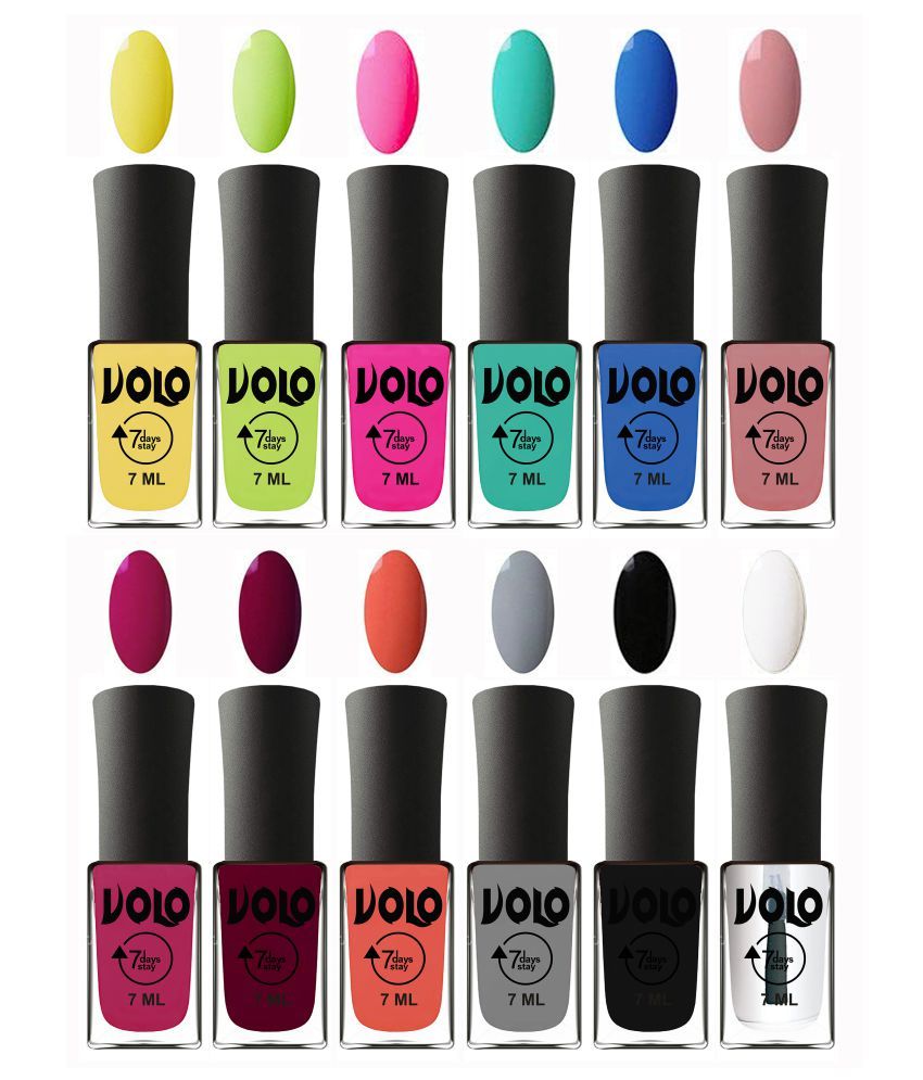     			VOLO No Chipping-No Fading Long Lasting Nail Polish Set Of 12 Multi Glossy 84 mL