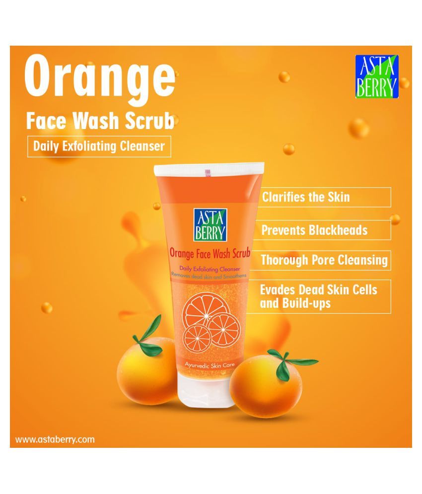 Astaberry Orange Face Wash + Scrub 100 mL Pack of 2 Buy Astaberry