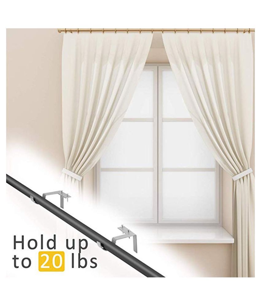 Single Hang Curtain Rod Holders Bracket Into Window Frame