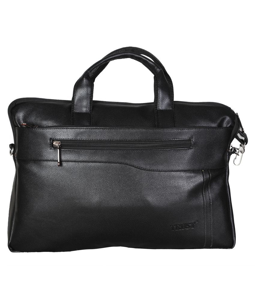     			Trust Black P.U. Office Messenger Bag