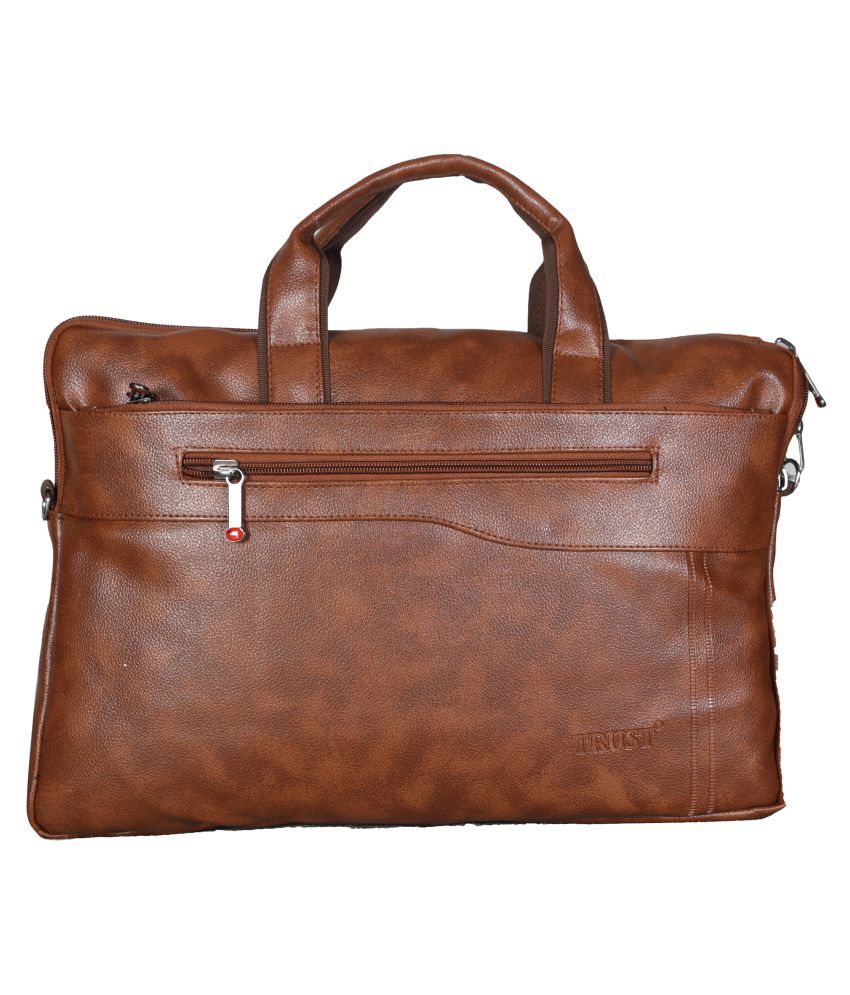     			Trust Tan P.U. Office Messenger Bag