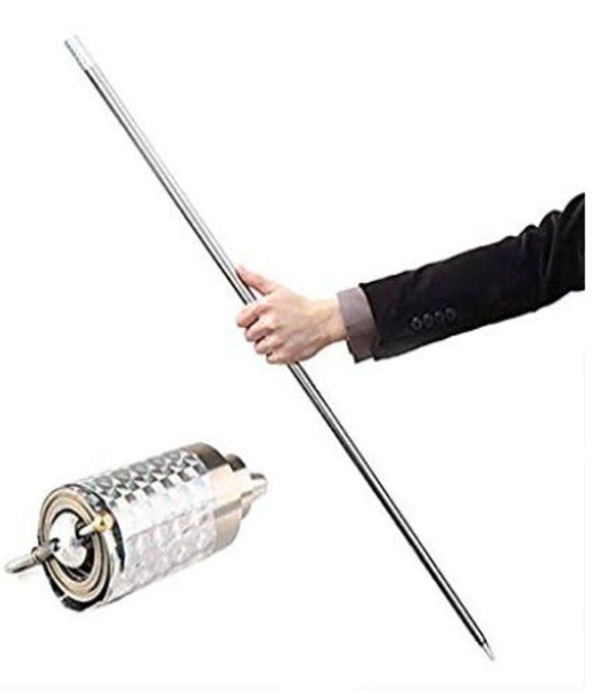 1Pc Wonderful Appearing Cane Metal Silver Magic Close Up Illusion Silk